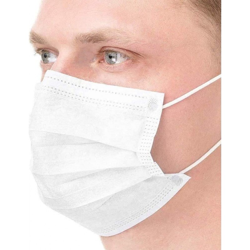 Scatola da 200 unità Maschere Protezione Respiratorie Maschera sanitaria monouso per il viso. Protezione respiratoria Traspirante con filtro a 3 strati