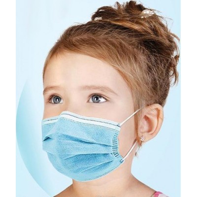 Scatola da 100 unità Maschera usa e getta per bambini. Protezione respiratoria. 3 strati. Anti-influenza. Traspirante. Nonwoven material. PM2.5