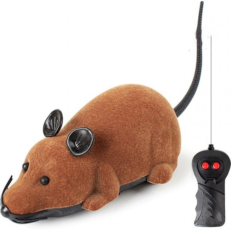 31,99 € 送料無料 | 猫のおもちゃ リモコンのマウスのおもちゃ。無線。ノベルティぬいぐるみ群がるペットのおもちゃ 褐色
