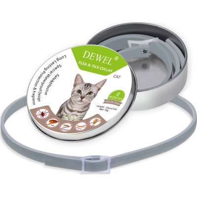 2 Einheiten Box Halsband zur Verhinderung von Flohzecken. Einstellbar. Anti-Larven-Halsband für Katzen. 8 Monate Schutz