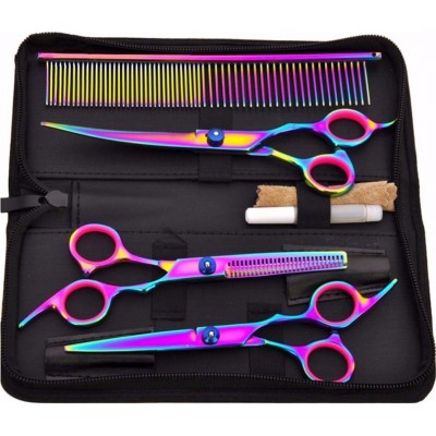 16,99 € Envio grátis | Pentes e cortadores de cabelo Tesoura de cabelo para animais de estimação. Tesouras de dentes planos. Conjunto de cuidados com animais de estimação