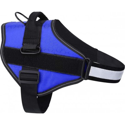 Large (L) Dog harness. Breathable and adjustable. Walking assistance chest Blue