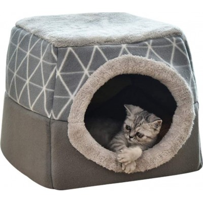 22,99 € Spedizione Gratuita | Cabine e penne Casa con letto per animali domestici. Cuscino staccabile. Lavabile. Pieghevole. Letto per animali domestici morbido Grigio