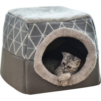 34,99 € Free Shipping | Pet Houses Bed house. Detachable cushion. Washable. Foldable. Soft cave shape bed for pets Gray