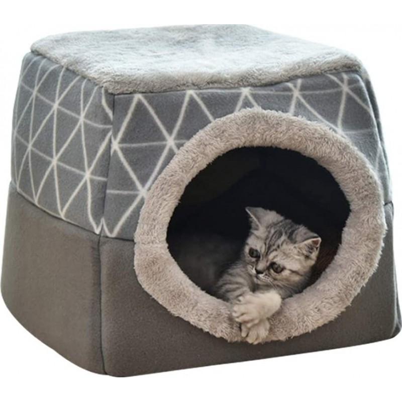 34,99 € Spedizione Gratuita | Cabine e penne Casa con letto per animali domestici. Cuscino staccabile. Lavabile. Pieghevole. Letto per animali domestici morbido Grigio