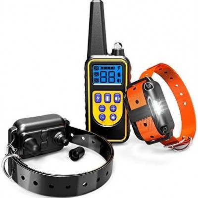 2 units box Dog training collar. Waterproof. 900 meter range. Buzzer, vibration, LED light