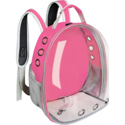 44,99 € Free Shipping | Pet Carriers & Crates Portable pet carrier bag. Breathable. Travel bag. Transparent. Pet backpack Pink