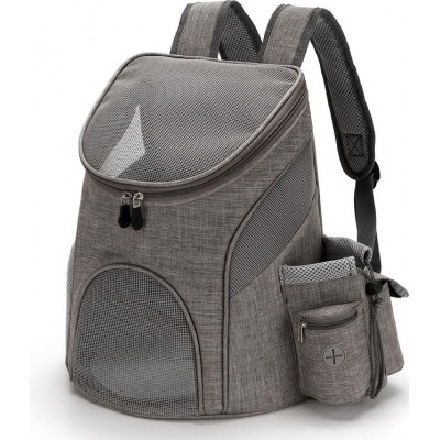 Small (S) Portable mesh pet bag. Breathable pet backpack. Foldable. Large capacity. Pet carrying bag Gray