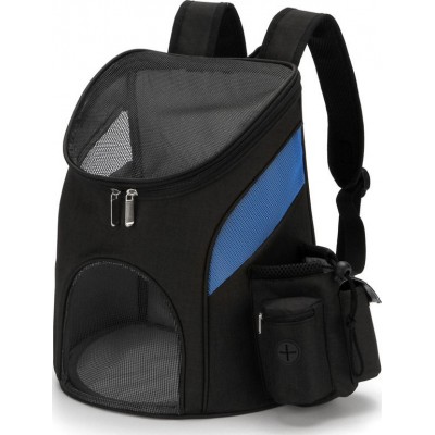 Pequeño (S) Bolsa de malla portátil para transporte de mascotas. Mochila transpirable. Plegable. Gran capacidad Azul y Negro