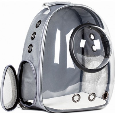 32,99 € Envío gratis | Transportines y trolleys Bolsa de viaje para transporte de mascotas. Burbuja. Transpirable. Transparente. Mochila para perros y gatos Gris