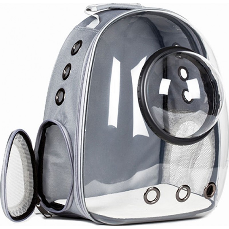 44,99 € Envoi gratuit | Trolley et poussette pour animaux Sac de voyage pour le transport d'animaux de compagnie. Bulle. Respirant Transparent. Sac à dos pour chiens et chats Gris