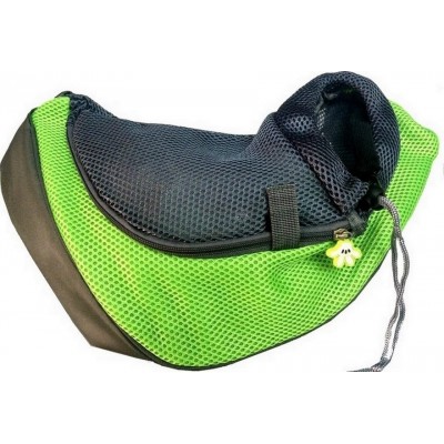 22,99 € Free Shipping | Small (S) Pet Bags & Handbags Pet puppy carrier. Sling front mesh travel tote. Shoulder bag for pets. Silicone bowl Green