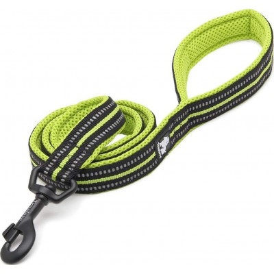 Reflective puppy dog leash. Padded pet chain rope. 2 meters long Yellow