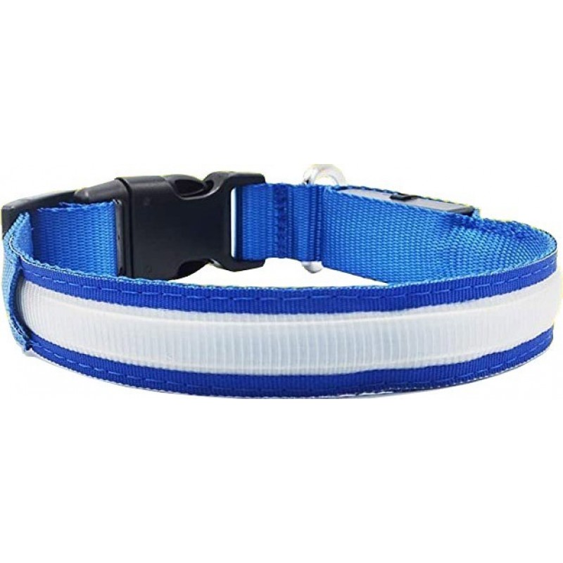 31,99 € Envío gratis | Mediano (M) Collares Collar de seguridad LED. USB recargable. Collar intermitente para perro Azul
