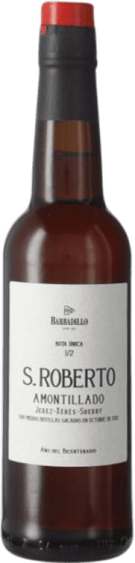 105,95 € Envio grátis | Vinho Generoso Fortificado Barbadillo San Roberto Bota Única 1/2 Saca 10/21 Amontillado D.O. Jerez-Xérès-Sherry Meia Garrafa 37 cl