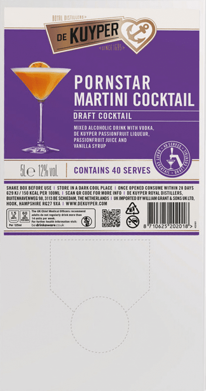 送料無料 | リキュール De Kuyper Pornstar オランダ バッグ・イン・ボックス 5 L Dry Martini — ドライマティーニ