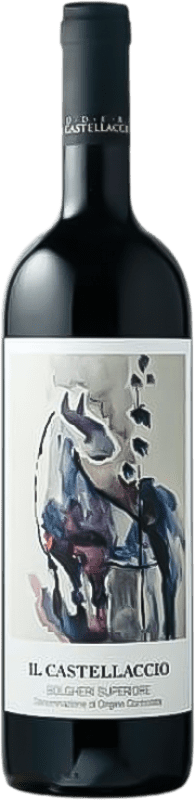 Envoi gratuit | Vin Rouge Podere Il Castellaccio Supérieur D.O.C. Bolgheri Toscane Italie Cabernet Franc, Pugnitello 75 cl