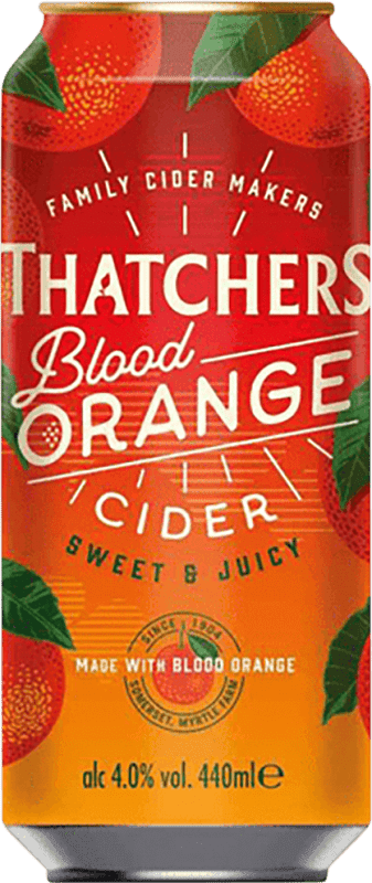 Envoi gratuit | Boîte de 24 unités Cidre Thatchers Royaume-Uni Canette Medium 50 cl Blood Orange — Orange Sanguine