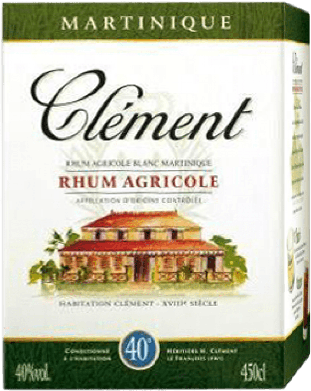 免费送货 | 朗姆酒 Habitation Clément 40º Blanco — 白色的 马提尼克 Bag in Box — 盒中袋 4,5 L