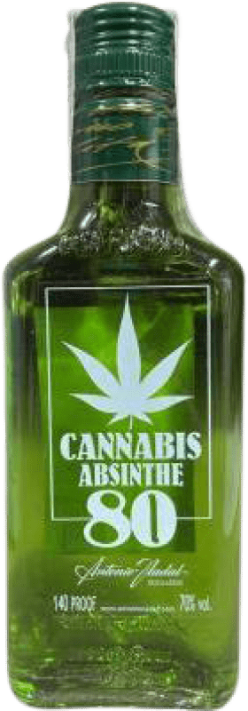 11,95 € Kostenloser Versand | Absinth Antonio Nadal 70º Kleiner Flachmann 20 cl Glas Cannabis