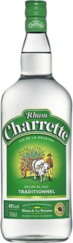 Free Shipping | Rum Charrette 40º Blanco — White, Agricole Reunion Special Bottle 1,5 L