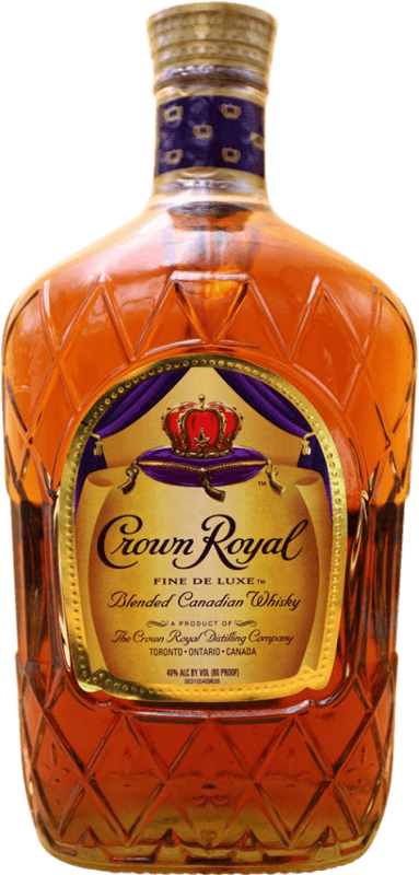 78,95 € Spedizione Gratuita | Whisky Blended Crown Royal Canadian Bottiglia Speciale 1,75 L