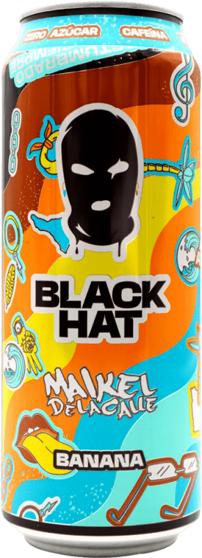 1,95 € | Bevanda Energetica Black Hat Maikel Delacalle Edizione Limitata Comunità di Madrid Spagna Lattina Medium 50 cl Banana
