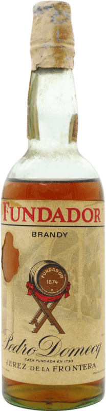 39,95 € Free Shipping | Brandy Pedro Domecq Fundador 1973 Small Bottle 20 cl