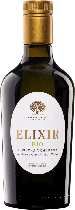 Spedizione Gratuita | Olio d'Oliva Cuadrat Valley Elixir Cosecha Temprana — Raccolta Precoce, EVO Extra Vergine D.O.P. Les Garrigues Catalogna Spagna Arbequina Bio — Ecologico Bottiglia Medium 50 cl Vetro
