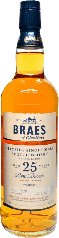 669,95 € Envoi gratuit | Whisky Single Malt Chivas Regal Braes of Glenlivet Édition Limitée, Rare 25 Ans