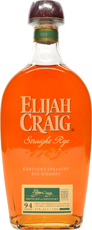 48,95 € | 调和威士忌 Elijah Craig Rye — 黑麦威士忌, Straight — 纯正 美国 70 cl