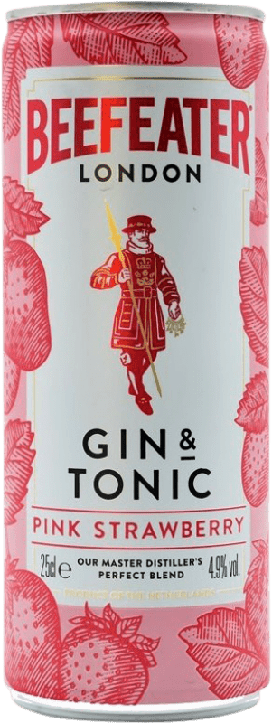 4,95 € Envio grátis | Mixer Beefeater Pink — Rosé Lata 25 cl GinTonic — Gin Tónico, Strawberry — Morango