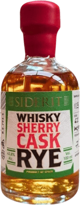 21,95 € Spedizione Gratuita | Whisky Single Malt Siderit Sherry Cask Finish — Affinato in Botte, Rye Bottiglietta Mignon 10 cl
