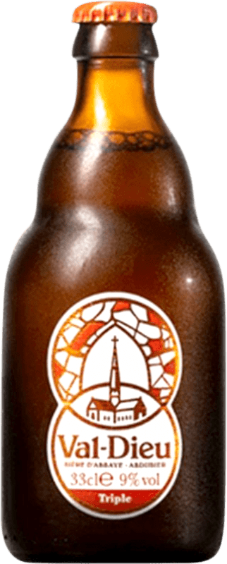 Kostenloser Versand | Bier L'Abbaye du Val-Dieu Triple Malt Valonia Belgien Drittelliterflasche 33 cl