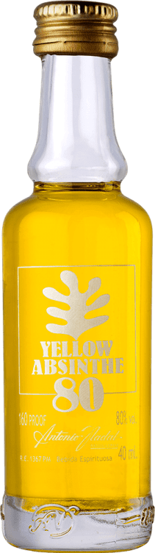 4,95 € Spedizione Gratuita | Assenzio Antonio Nadal 80º Yellow — Giallo Bottiglietta Mignon 4 cl
