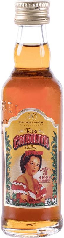 送料無料 | ラム Antonio Nadal Criollita スペイン 3 年 ミニチュアボトル 4 cl