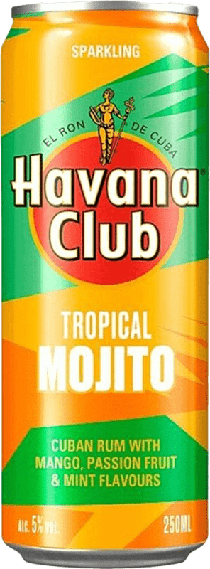 42,95 € Envio grátis | Caixa de 12 unidades Mixer Havana Club Lata 25 cl Mojito, Ron — Rum