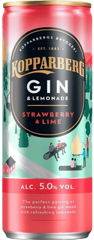 39,95 € Free Shipping | 12 units box Mixer Kopparberg Can 25 cl Gin, Fresa — Strawberry, Lima — Lime, Lemon