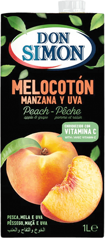 26,95 € Free Shipping | 12 units box Juice Don Simón Tetra Brik 1 L Melocotón — Peach, Uva