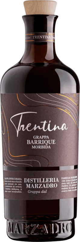 36,95 € Envio grátis | Grappa Marzadro La Trentina Morbida Trocken — Seco Barrica Garrafa Medium 50 cl