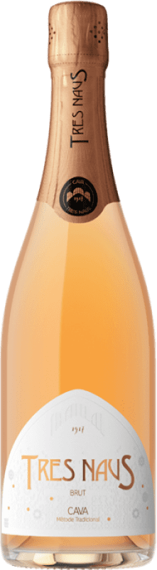 16,95 € Envío gratis | Espumoso Rosado Domenys Tres Naus Brut D.O. Cava