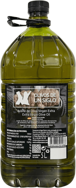 Free Shipping | Olive Oil Olivos de un Siglo EVOO Extra Virgin Jaén Spain Picual Jerrycan 5 L PET