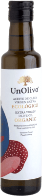 Envio grátis | Caixa de 12 unidades Azeite de Oliva UnOlivo Dórica, AOVE Virgem Extra Jaén Espanha Picual Eco — Biológico Garrafinha 25 cl