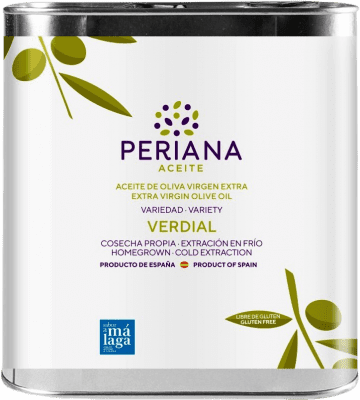 Envio grátis | Azeite de Oliva Periana AOVE Virgem Extra Málaga Espanha Verdial Lata Especial 2,5 L