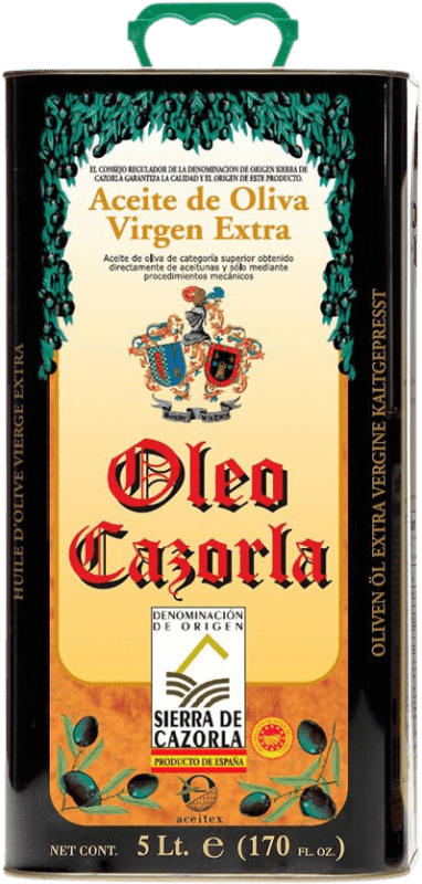 89,95 € | Aceite de Oliva Aceitex Óleo AOVE Virgen Extra D.O. Sierra de Cazorla Jaén España Lata Especial 5 L