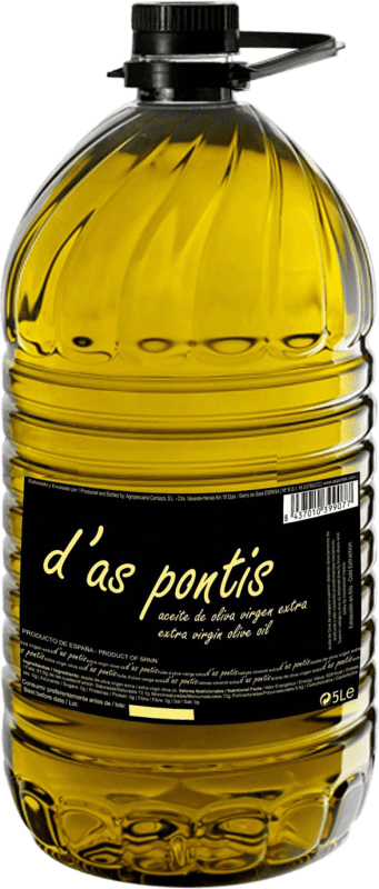 Envío gratis | Aceite de Oliva As Pontis Vieiru AOVE Virgen Extra D.O.P. Gata-Hurdes Cáceres España Manzanilla Garrafa 5 L PET