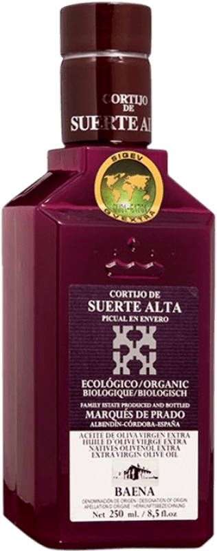 83,95 € Envio grátis | Caixa de 8 unidades Azeite de Oliva Cortijo de Suerte Alta Marqués de Prado Envero AOVE Virgem Extra D.O. Baena Eco — Biológico Garrafinha 25 cl