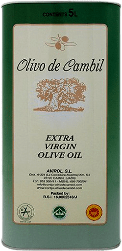 85,95 € | Huile d'Olive Avirol Olivo de Cambil HOVE Vierge Extra D.O. Sierra Mágina Jaén Espagne Picual Canette Spéciale 5 L