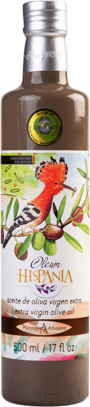 Kostenloser Versand | Olivenöl Oleum Hispania Premium, Nature, E-NOL Extra Nativ Córdoba Spanien Arbosana Medium-Flasche 50 cl