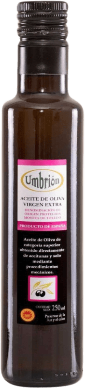 Envio grátis | Caixa de 12 unidades Azeite de Oliva Umbrión AOVE Virgem Extra D.O. Montes de Toledo Toledo Espanha Cornicabra Garrafinha 25 cl